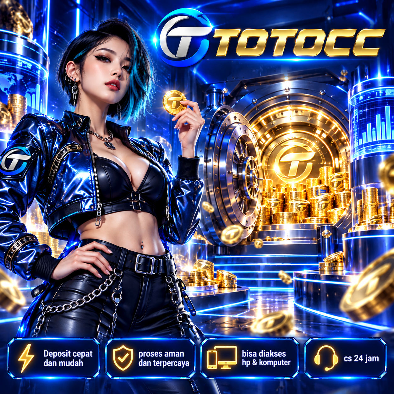 Banner TOTOCC CAIR bernuansa biru dan emas